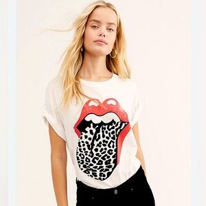 Free People x Daydreamer Leopard Tongue Tee